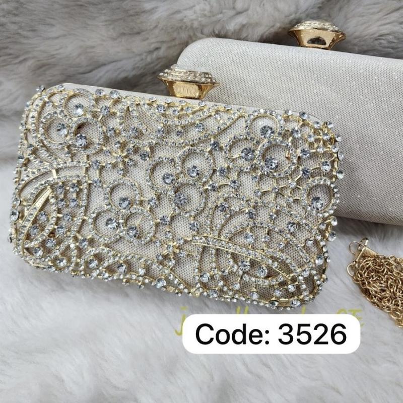 Golden Crystal Stone Purse